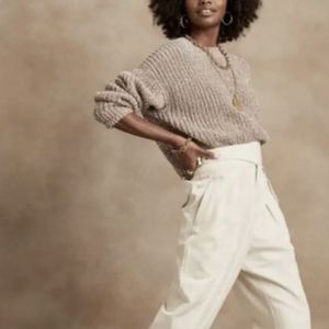 Banana republic oversized ribbed sweater iced latte size large L